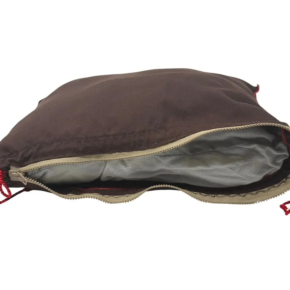 Upcycled Accent Pillow 14x18 Made from Authentic Dust Cover Brown